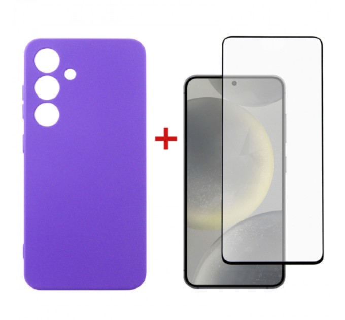 Dengos Чохол до мобільного телефона Dengos Samsung Galaxy S24 Carbon + glass Purple (DG-KM-102)