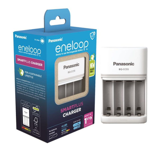 Panasonic Зарядний пристрій для акумуляторів Panasonic Smart-Quick charger (BQ-CC55E)