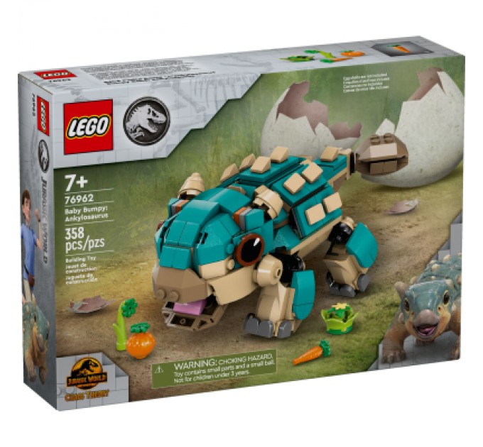 LEGO Конструктор LEGO Jurassic World Малюк Бампі: Анкілозавр (76962)