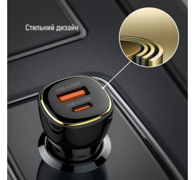 ColorWay Зарядний пристрій ColorWay PowerDelivery PPS USB (USB-A + USB-C) (60W) Black (CW-CHA046PD-BK)