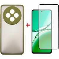 Чохол до мобільного телефона Dengos Oppo Reno 12 F/FS Matte + glass (Green) (DG-KM-110)
