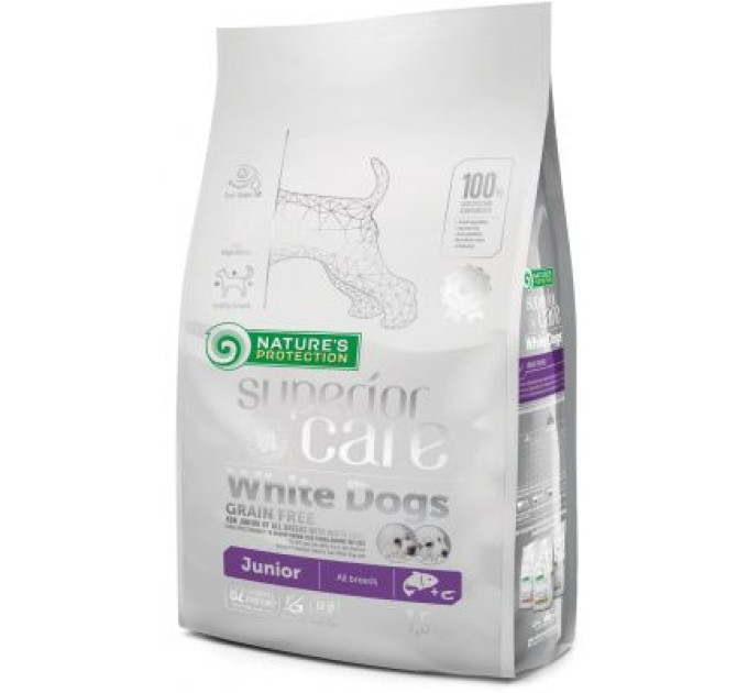 Сухий корм для собак Nature's Protection Superior Care White Dogs Grain Free Junior 1.5 кг (NPSC45671)