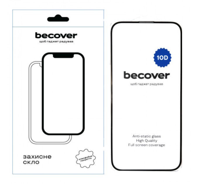 BeCover Скло захисне BeCover Apple iPhone 16 Plus 10D Black (712322)