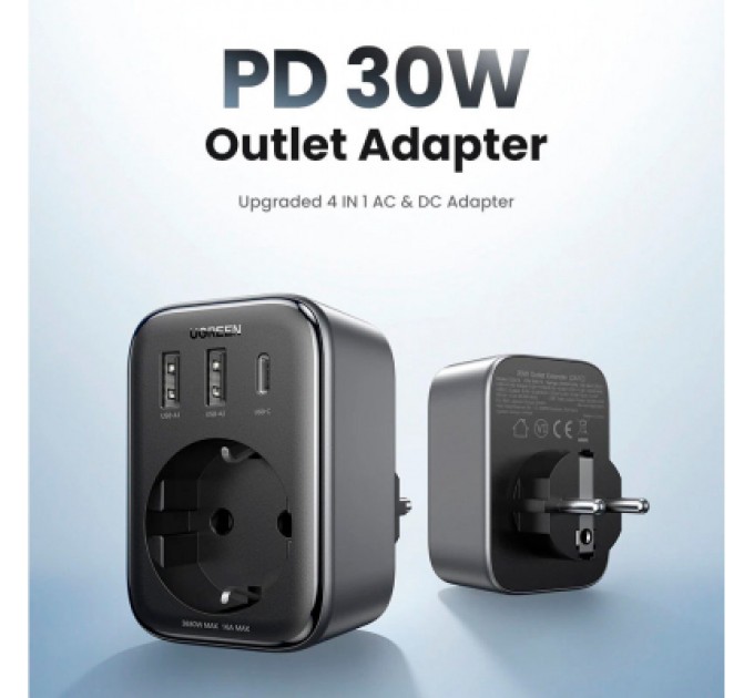 Ugreen Зарядний пристрій Ugreen 3xUSB 30W Outlet Extender (2хUSB-A+USB-C) CD314 (90613)