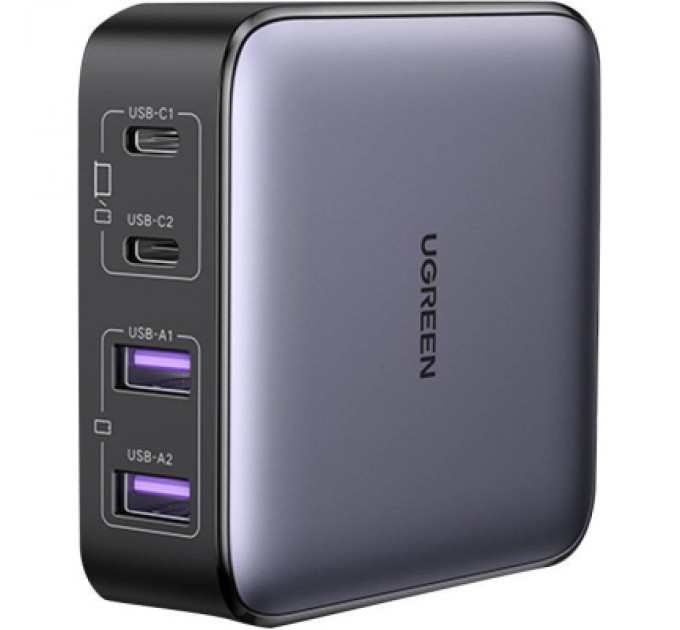 Ugreen Зарядний пристрій Ugreen 4xUSB 65W (2хUSB-C+2xUSB-A) Gan CD327 (90747)