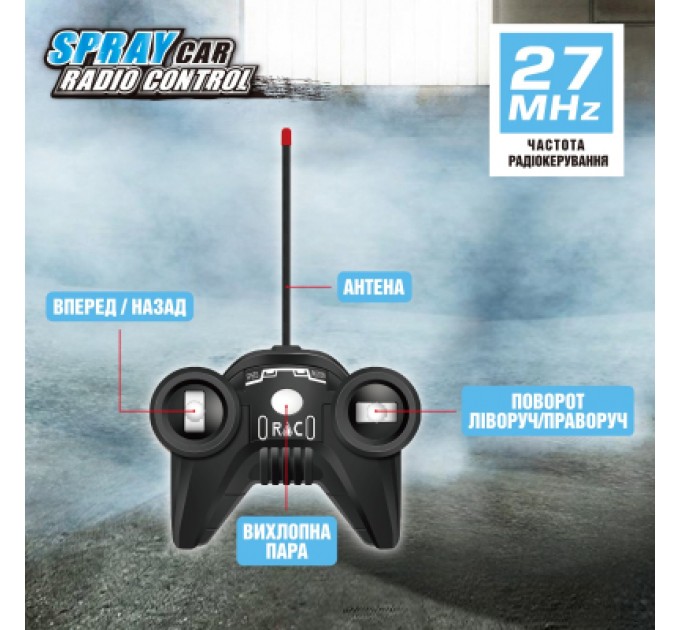 Sulong Toys Радіокерована іграшка Sulong Toys Spray Car – Sport (блакитний, 1:24, світло, функція туман) (SL-354RHBL)