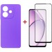 Чохол до мобільного телефона Dengos Oppo A3X Carbon + glass (Purple) (DG-KM-124)