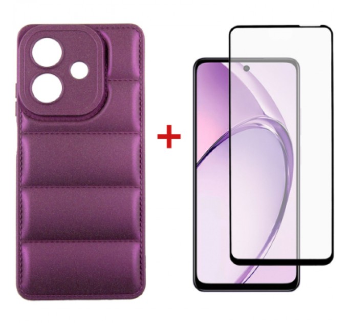 Чохол до мобільного телефона Dengos Oppo A3X Soft + glass (Purple) (DG-KM-125)