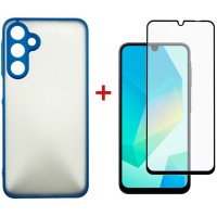 Чохол до мобільного телефона Dengos Samsung Galaxy A16 5G Matte + glass (Blue) (DG-KM-118)