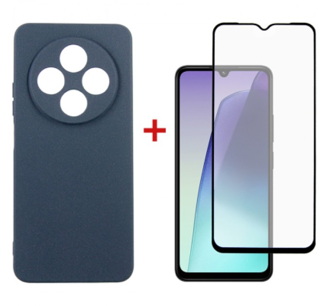 Dengos Чохол до мобільного телефона Dengos Xiaomi Redmi 14C Carbon + glass (Blue) (DG-KM-120)