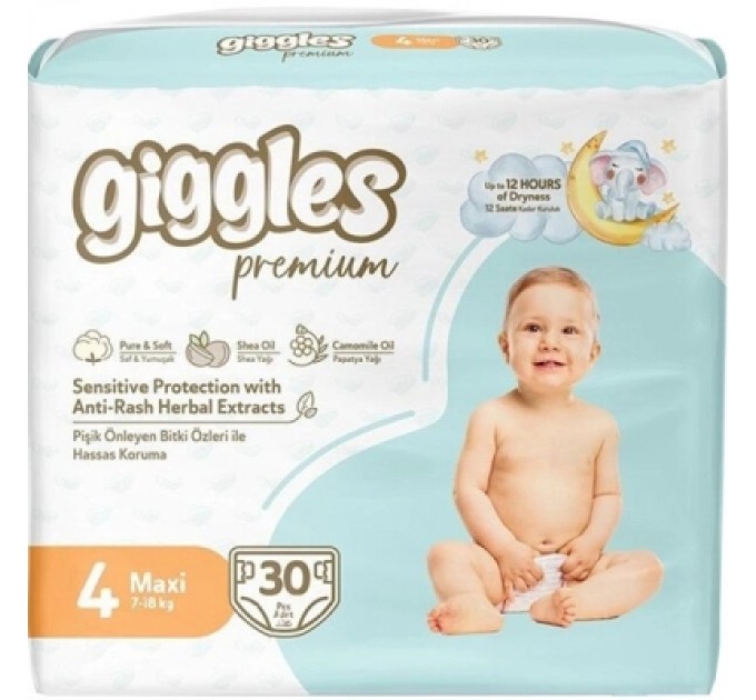 Giggles Підгузки Giggles Premium 4 Maxi 7-18 кг 30 шт (8680131206902)