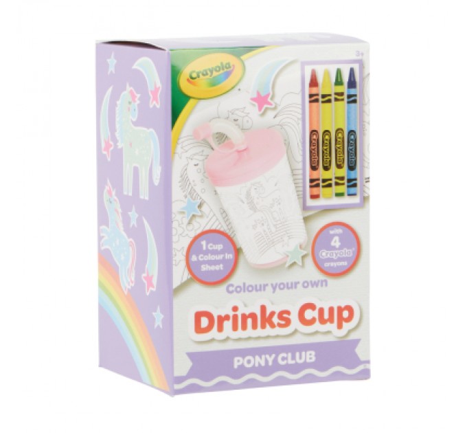 Crayola Набір для творчості Crayola Стаканчик-розмальовка Поні-клуб З олівцями (15765-B)