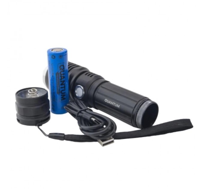 Ліхтар Quantum Solid-H 10W LED з USB-C + Li-ion21700/4000mAh (QM-FL1020-21700/4000-PB)