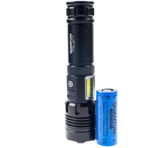 Ліхтар Quantum Perfect 5WLED zoom+3WCOB з функ Power Bank Li-ion26650/4500mAh (QM-FL1035-СB)