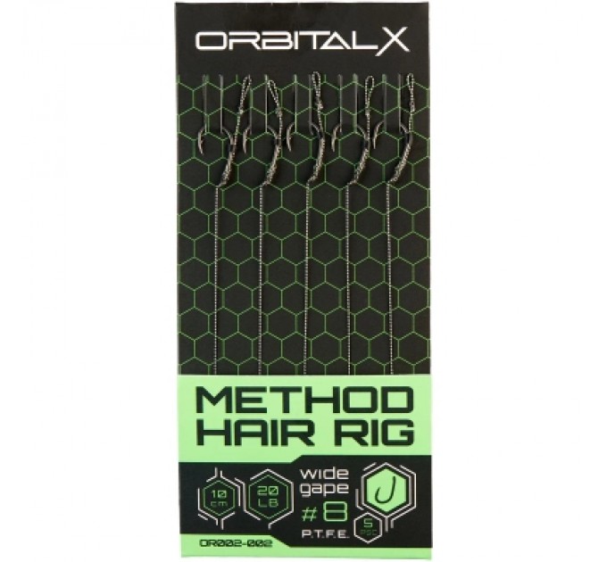 OrbitalX Повідець OrbitalX Method Hair Rig Wide Gape 10 20lb 10cm (5шт/уп) camo (694.00.04)