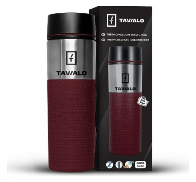 Tavialo Термокружка Tavialo + 2 ущільнювальних кільця 420 мл Бордовий (190420103)