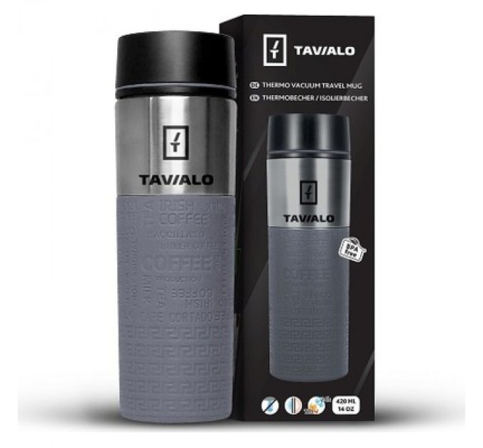 Tavialo Термокружка Tavialo + 2 ущільнювальних кільця 420 мл Сірий (190420110)