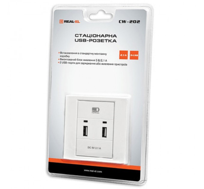 REAL-EL USB розетка REAL-EL Розетка USB (CW-202)