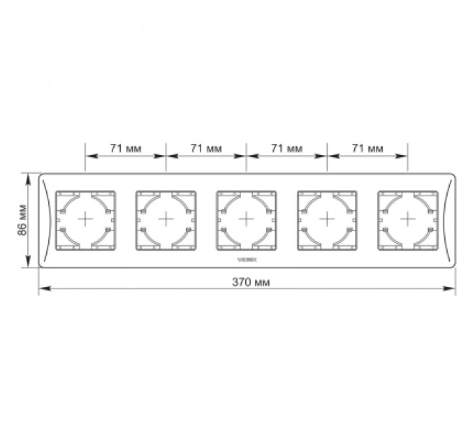 Videx Рамка Videx BINERA чорний графіт 5 постів (VF-BNFR5H-BG)