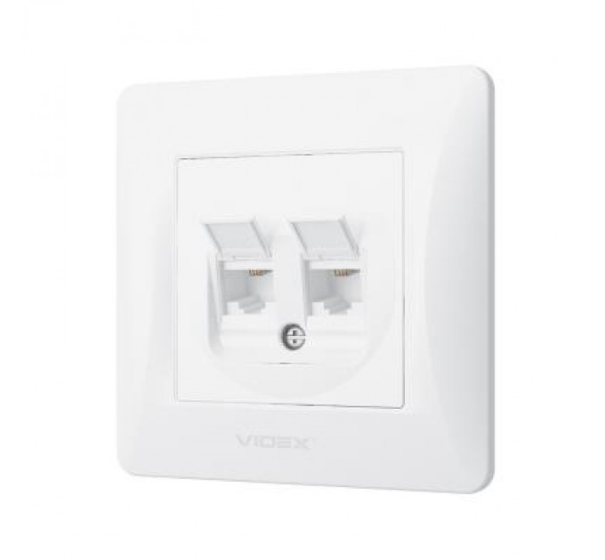 Videx Телефонна розетка Videx BINERA CAT3 + CAT3 подвійна (BINERA CAT3+CAT3 двойная)