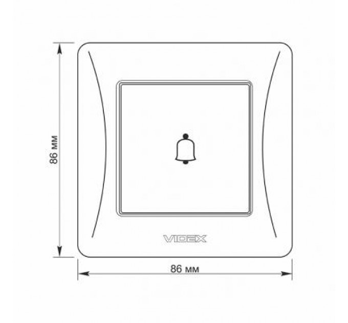 Videx Кнопка дзвінка Videx BINERA 1кл чорний графіт (VF-BNDB1-BG)