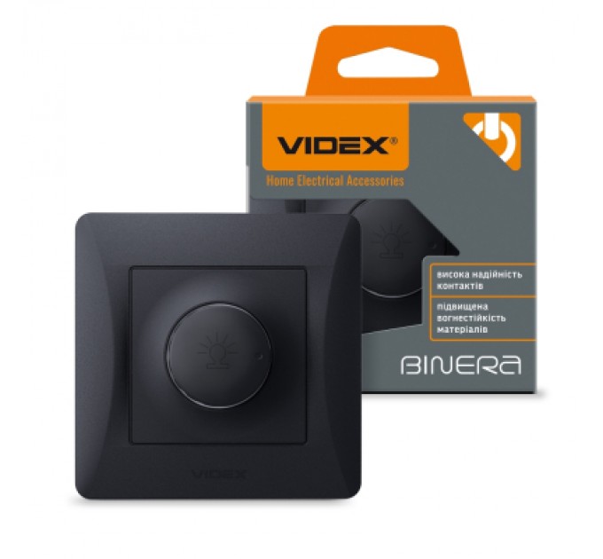 Videx Світлорегулятор Videx BINERA 600Вт чорний граф (VF-BNDM600-BG)