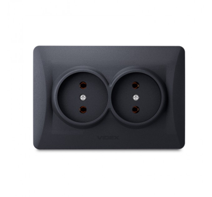 Videx Розетка Videx BINERA 2ая черн (VF-BNSK2-BG)