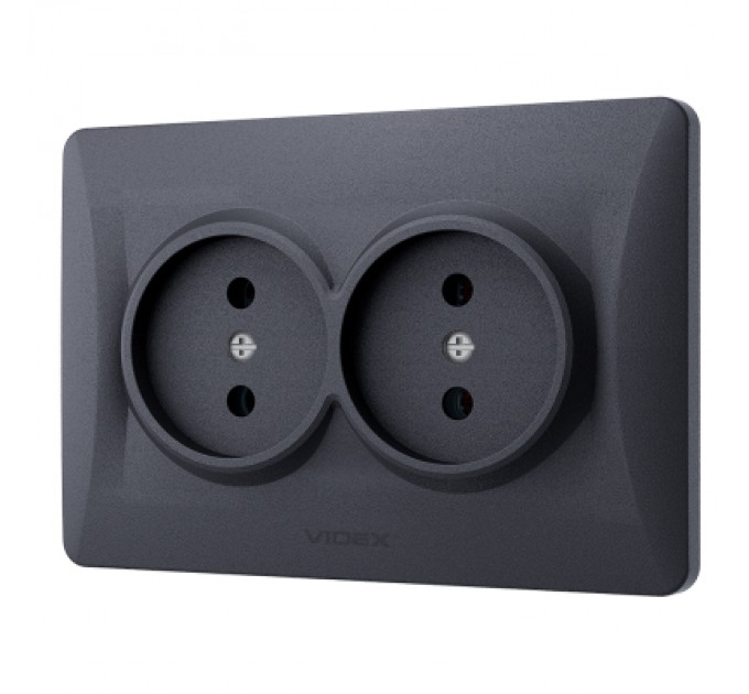 Videx Розетка Videx BINERA 2ая черн (VF-BNSK2-BG)