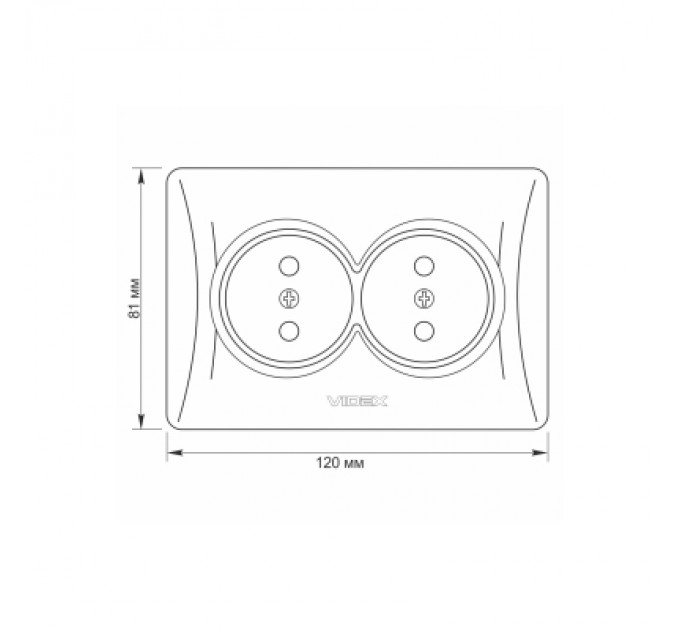 Videx Розетка Videx BINERA 2ая черн (VF-BNSK2-BG)