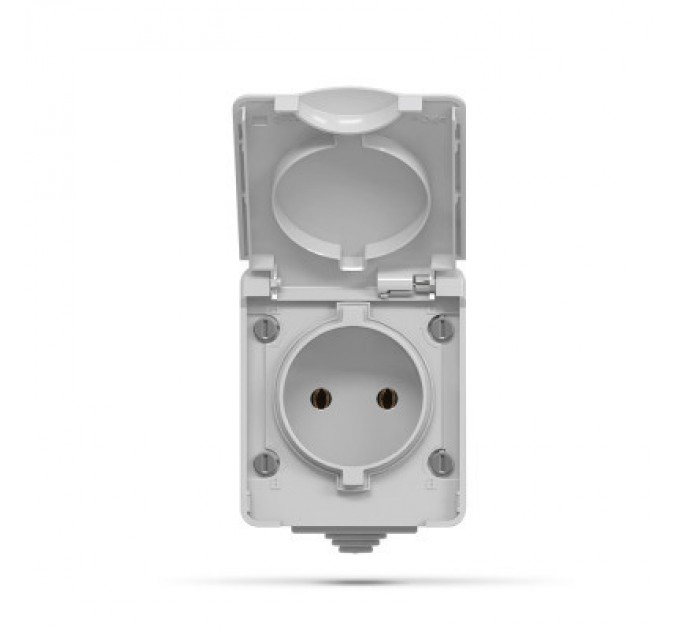 Videx Розетка Videx BINERA IP65 зовнішня 1ая сіра (VF-BNW21-G)