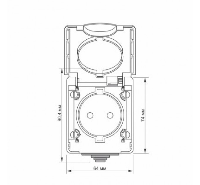 Videx Розетка Videx BINERA IP65 зовнішня 1ая сіра (VF-BNW21-G)