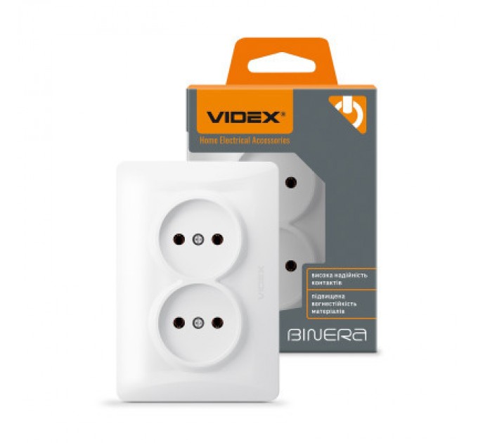 Videx Розетка Videx BINERA 2ая (VF-BNSK2-W)