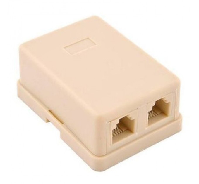 Ritar Телефонна розетка 2xRJ12 телефонна 6P4C накладна Ritar (StR-6P4CRJ12-2)