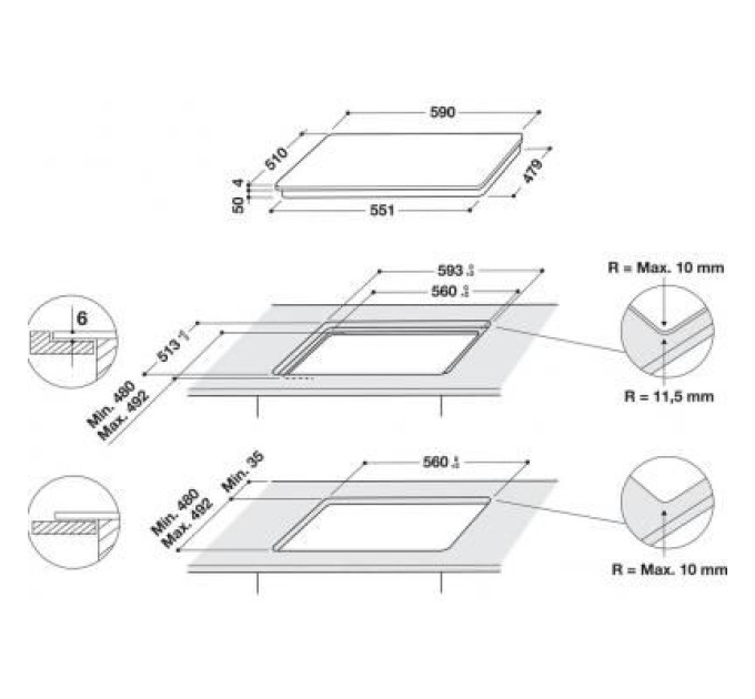 Whirlpool Варочна поверхня Whirlpool WFS0160NE