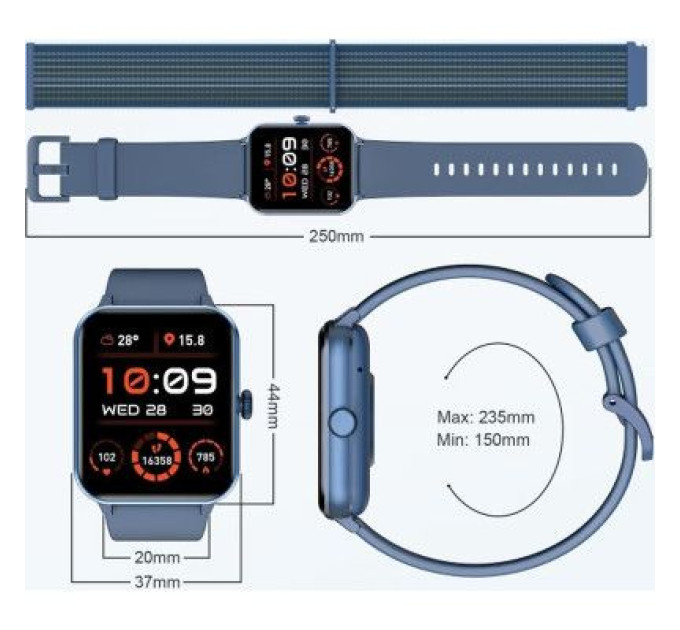 Blackview Смарт-годинник Blackview R50 Blue (6931548317548)