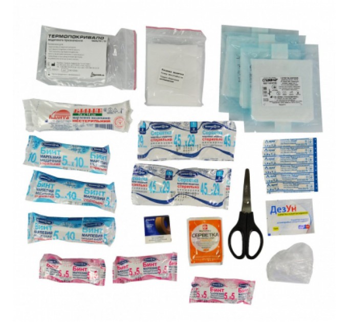 Poputchik Автомобільна аптечка Poputchik "Євростандарт" згідно ТУ футляр м'який червоний (02-005-М)