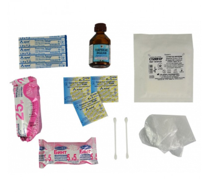 Автомобільна аптечка Poputchik згідно ТУ футляр пластиковий червоний 165х135х65 (02-001-П)