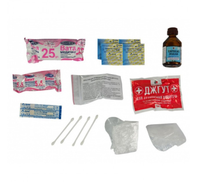 Poputchik Автомобільна аптечка Poputchik згідно ТУ футляр пластиковий червоний 165х135х65 (02-003-П)