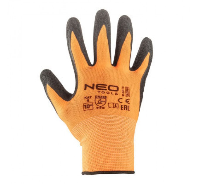 Neo Tools Захисні рукавиці Neo Tools робочі, поліестер з латексним покриттям, р. 10 (97-641-10)