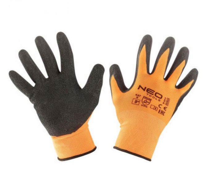 Neo Tools Захисні рукавиці Neo Tools робочі, поліестер з латексним покриттям, р. 8 (97-641-8)
