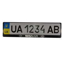 Рамка номерного знака CarLife пластик з об'ємними літерами NISSAN (2штт) (24-013)