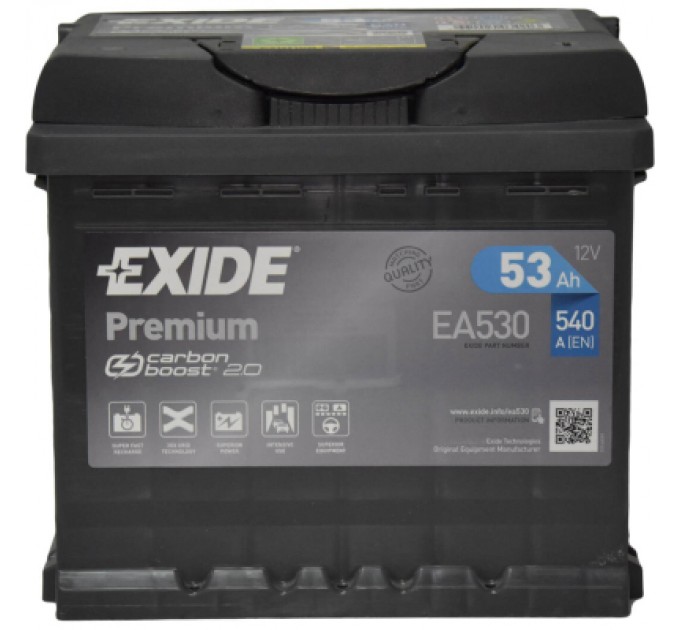 EXIDE Акумулятор автомобільний EXIDE PREMIUM 53A (EA530)