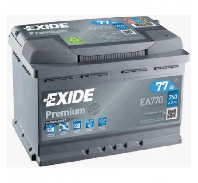 EXIDE Акумулятор автомобільний EXIDE PREMIUM 77A (EA770)