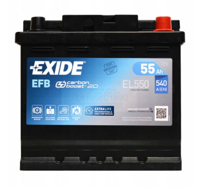 EXIDE Акумулятор автомобільний EXIDE START-STOP EFB 55A (EL550)