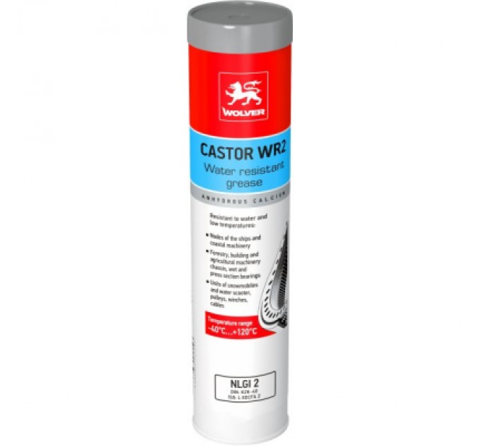 Wolver Мастило автомобільне Wolver CASTOR WR 2 (NLGI 2) (-40С..+120C) (зелений) (тубус 0,4кг) (4260360945595)