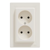 Розетка Schneider Electric ASFORA без заземлення подвійна крем (EPH9700123)