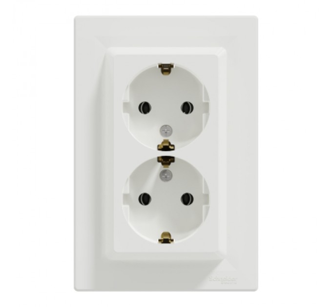 Розетка Schneider Electric ASFORA із заземленням подвійна біла 16А (EPH9900121)