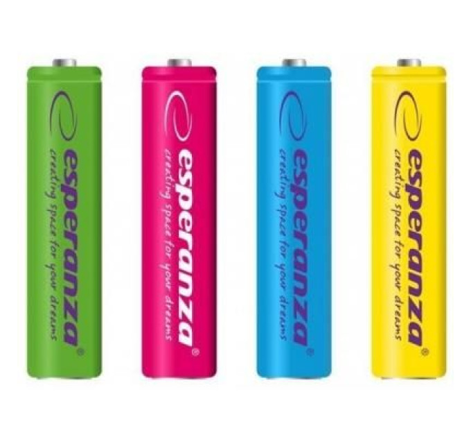 Esperanza Акумулятор Esperanza AAA 1000mAh Ni-MH * 4 mix of colors (EZA107)