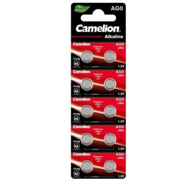 Camelion Батарейка AG0 / LR521 / LR63 Alkaline * 10 Camelion (AG0-BP10)