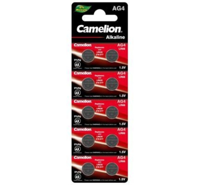 Camelion Батарейка AG4 / LR626 / LR66 / V4GA Alkaline * 10 Camelion (AG4-BP10)